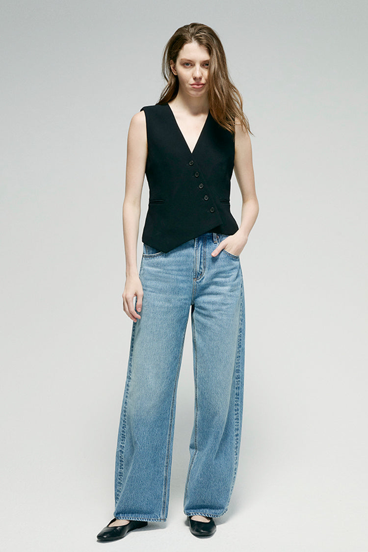 Slope Curve High-Rise Wide-Leg Jeans