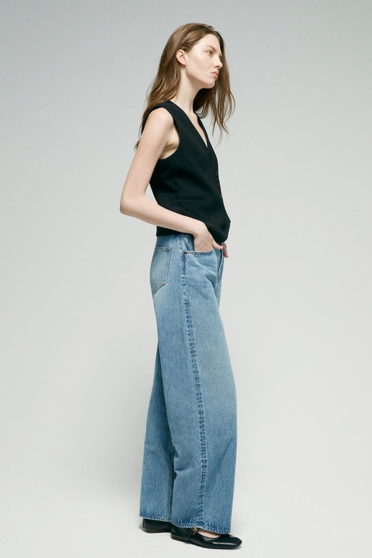 Slope Curve High-Rise Wide-Leg Jeans