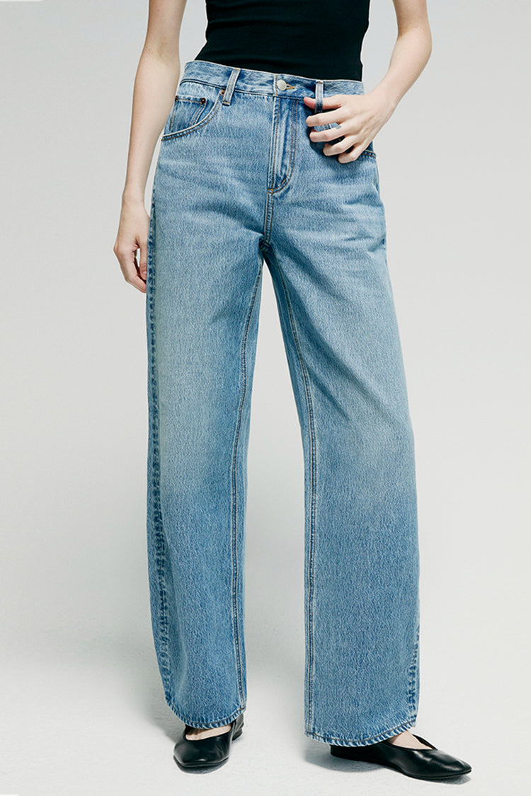 Slope Curve High-Rise Wide-Leg Jeans