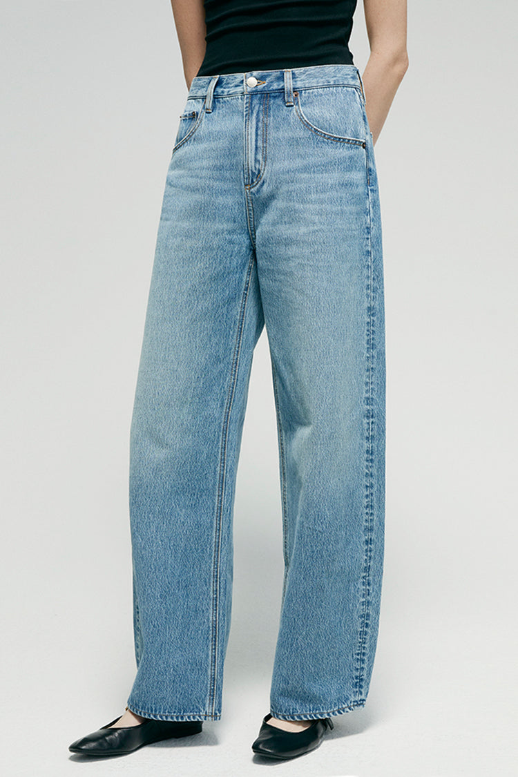 Slope Curve High-Rise Wide-Leg Jeans