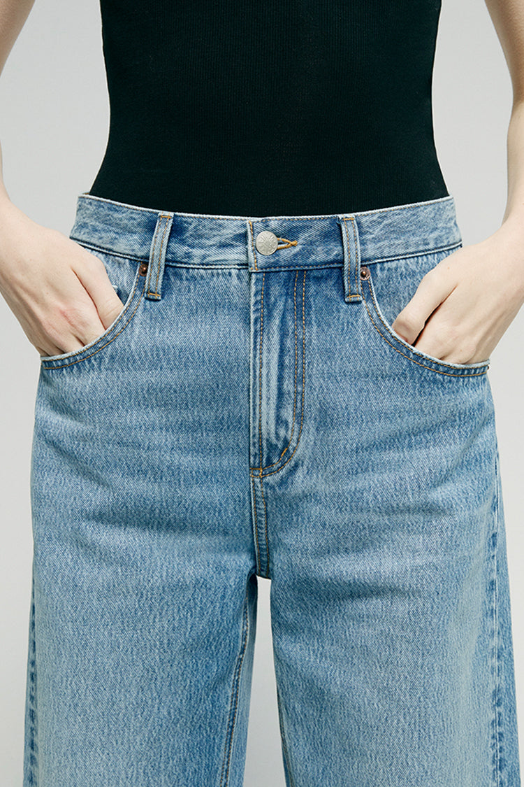 Slope Curve High-Rise Wide-Leg Jeans