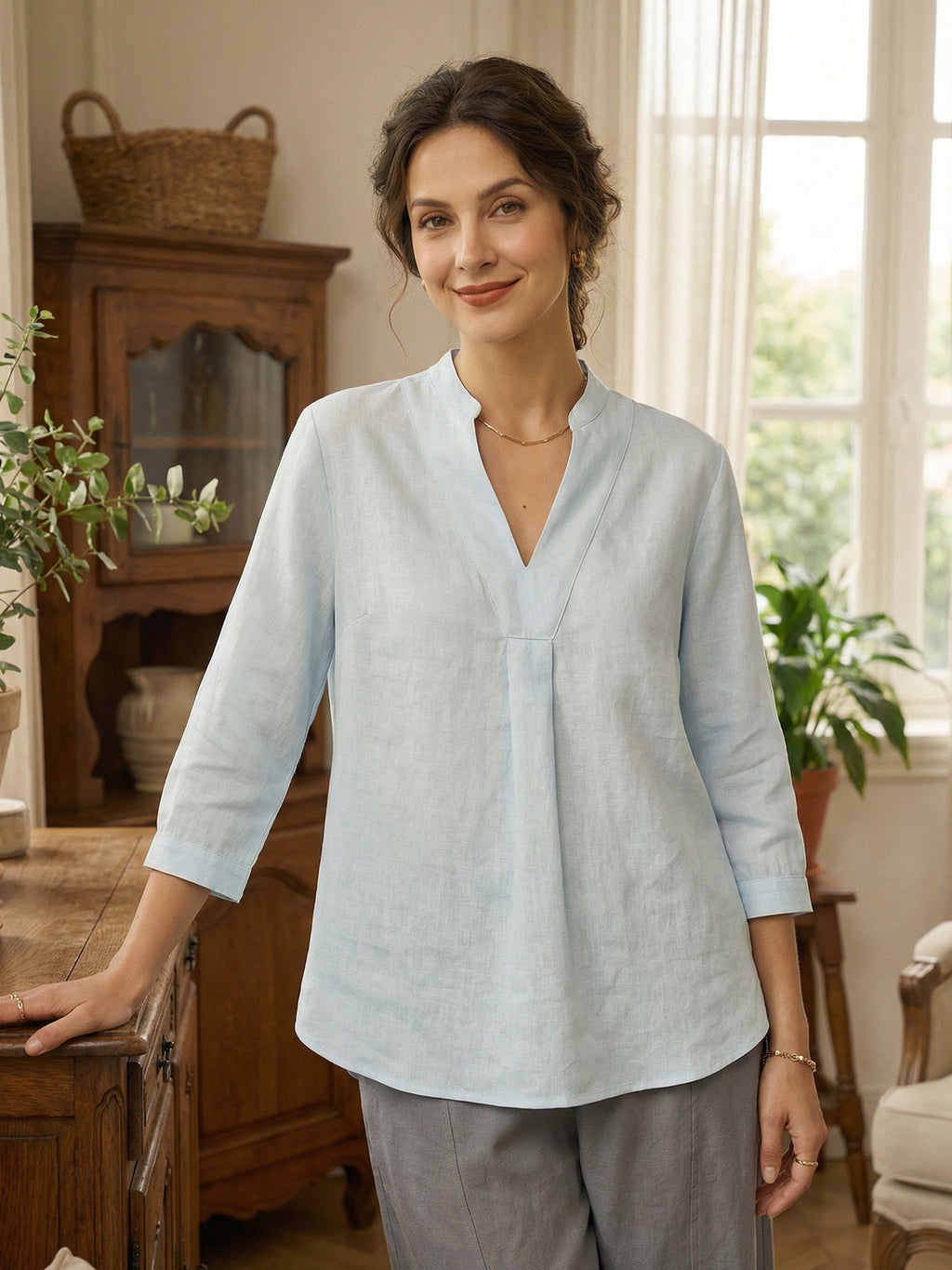 Joanna 100% Linen Shirt Dress – Relaxed Fit