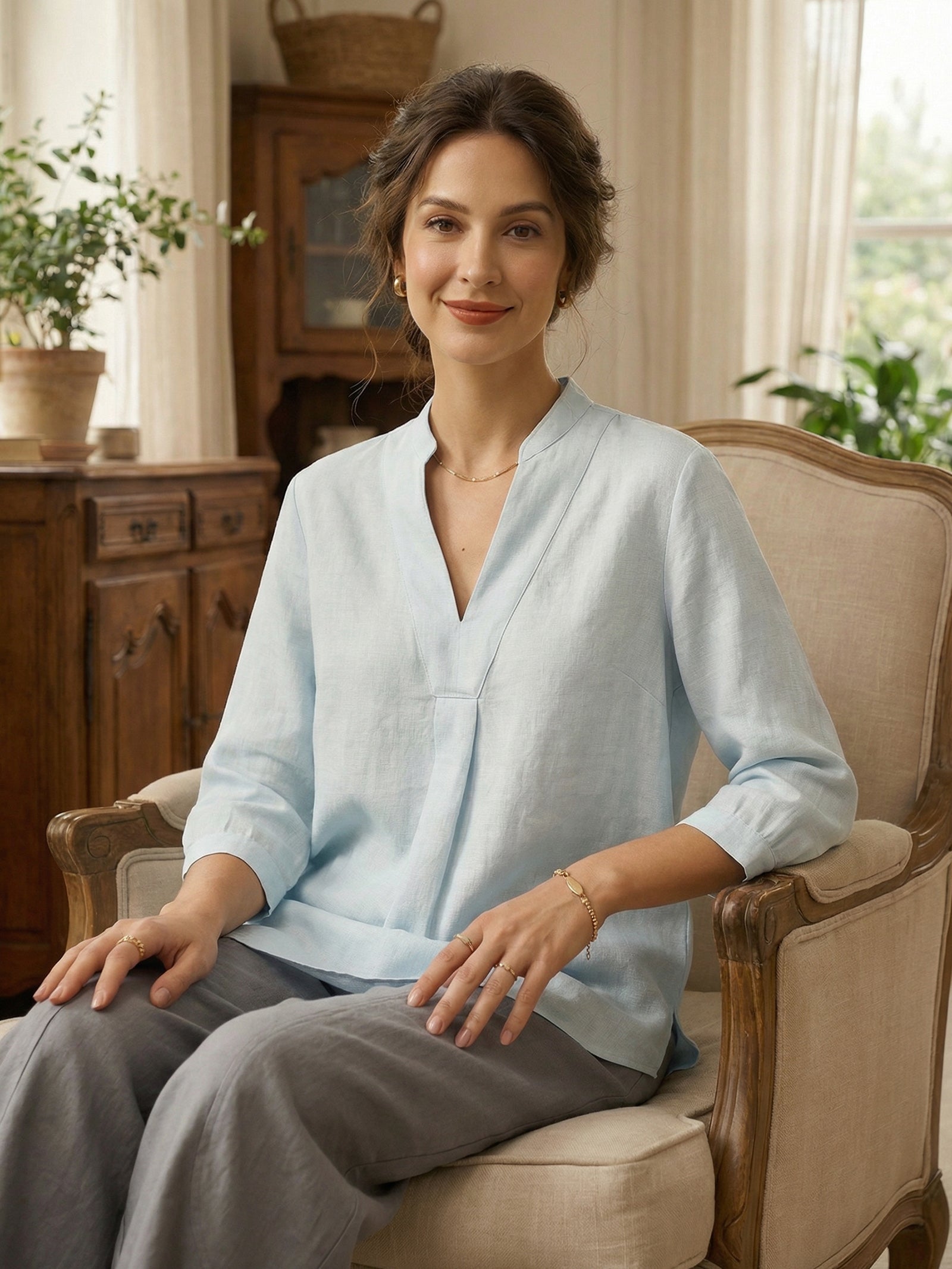 Joanna 100% Linen Shirt Dress – Relaxed Fit