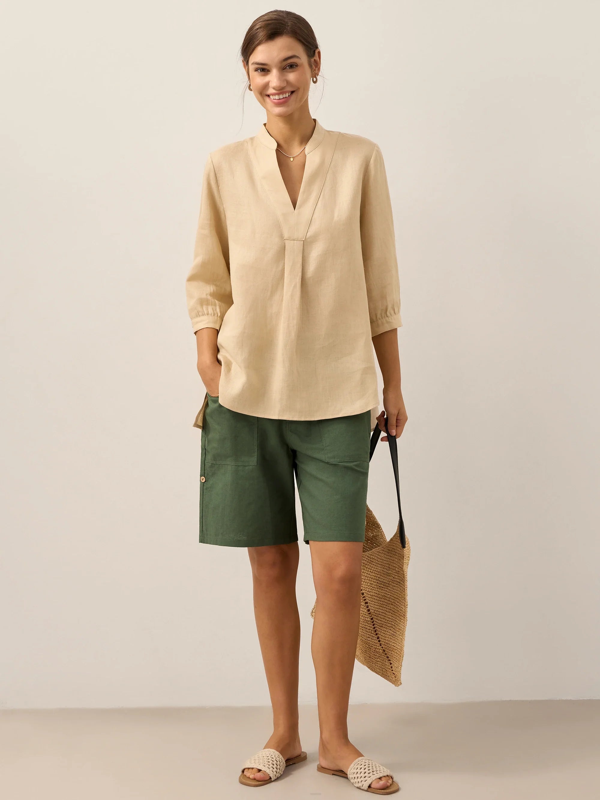 Joanna 100% Linen Shirt Dress – Relaxed Fit