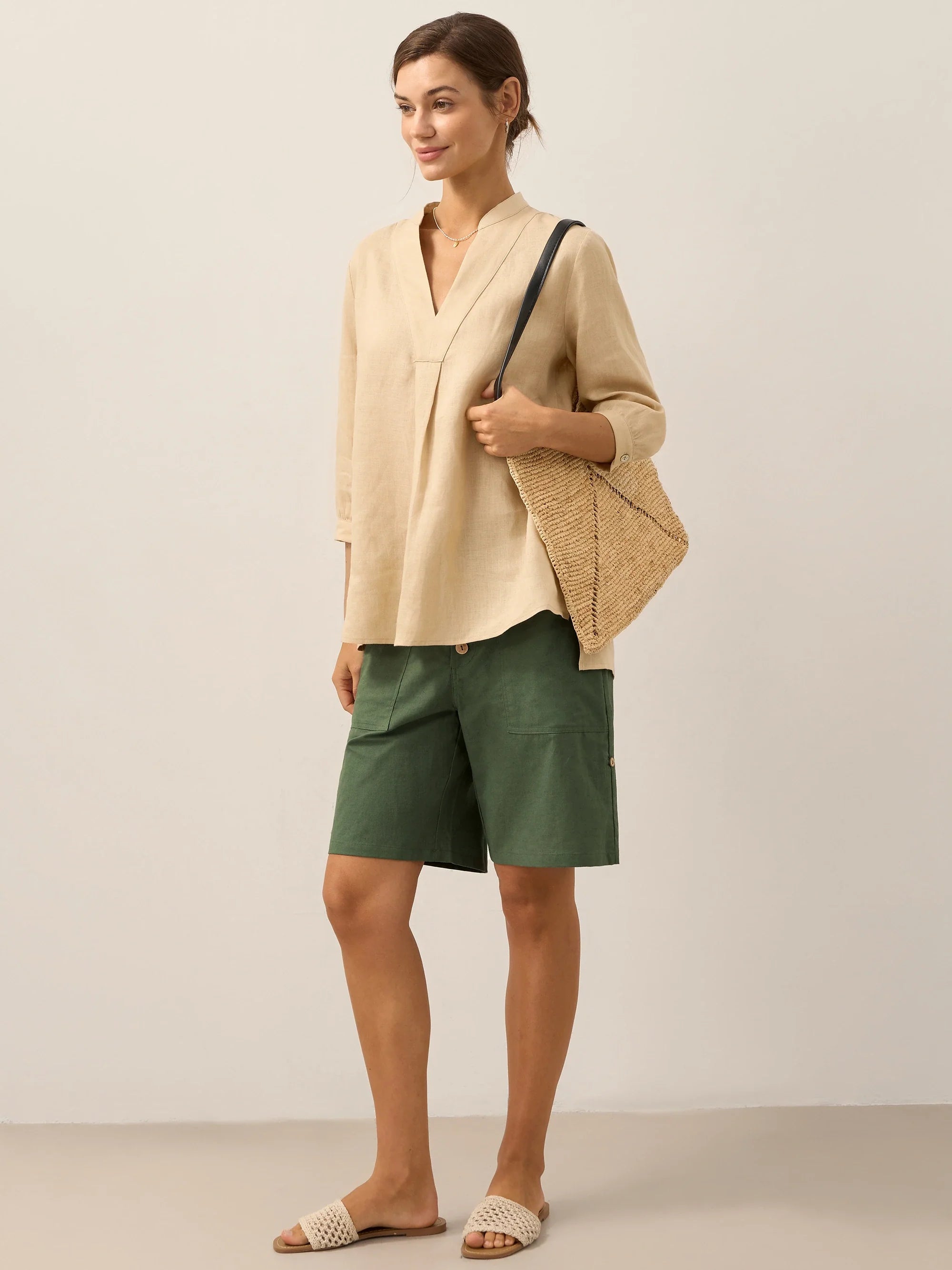 Joanna 100% Linen Shirt Dress – Relaxed Fit