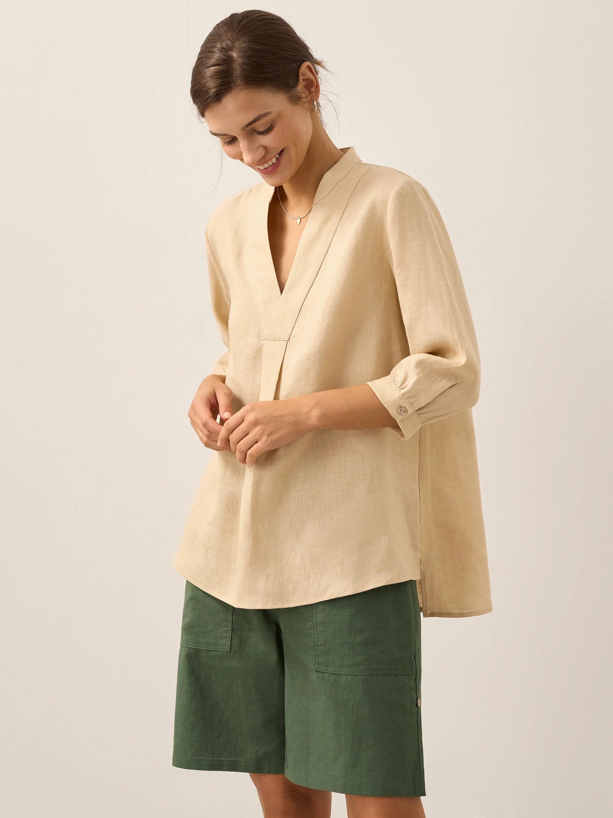 Joanna 100% Linen Shirt Dress – Relaxed Fit