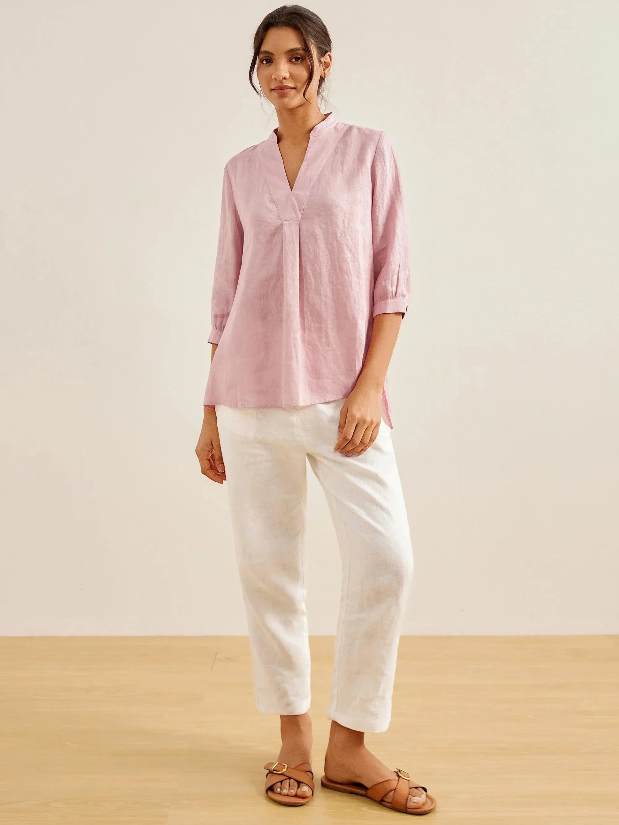 Joanna 100% Linen Shirt Dress – Relaxed Fit