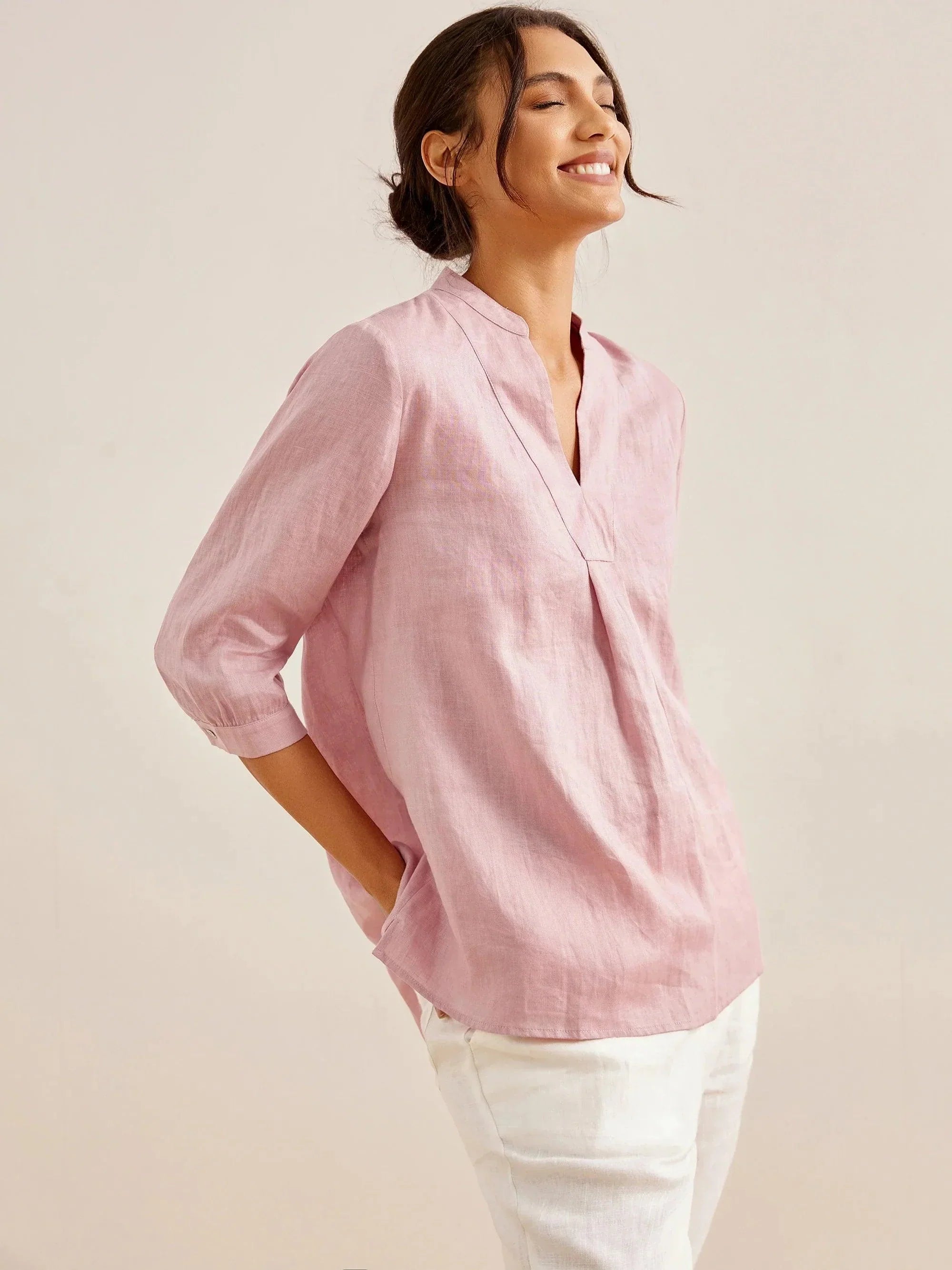 Joanna 100% Linen Shirt Dress – Relaxed Fit