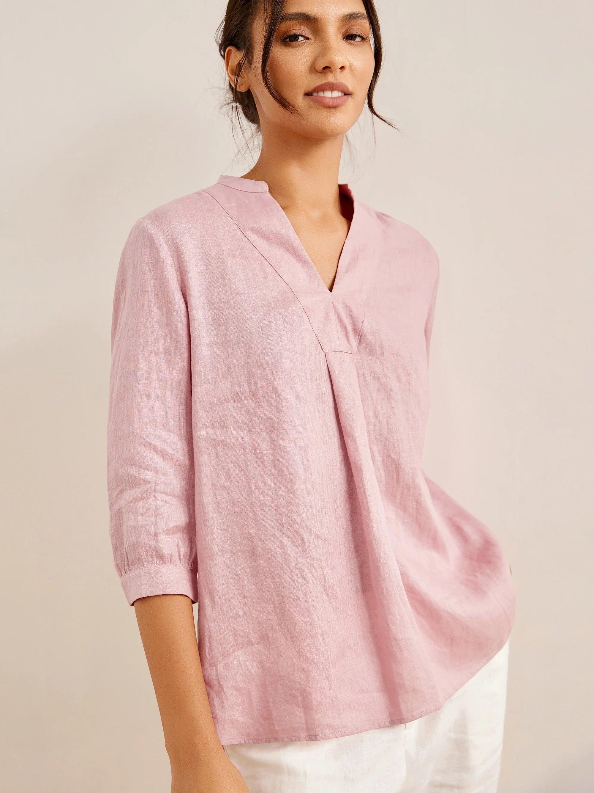 Joanna 100% Linen Shirt Dress – Relaxed Fit
