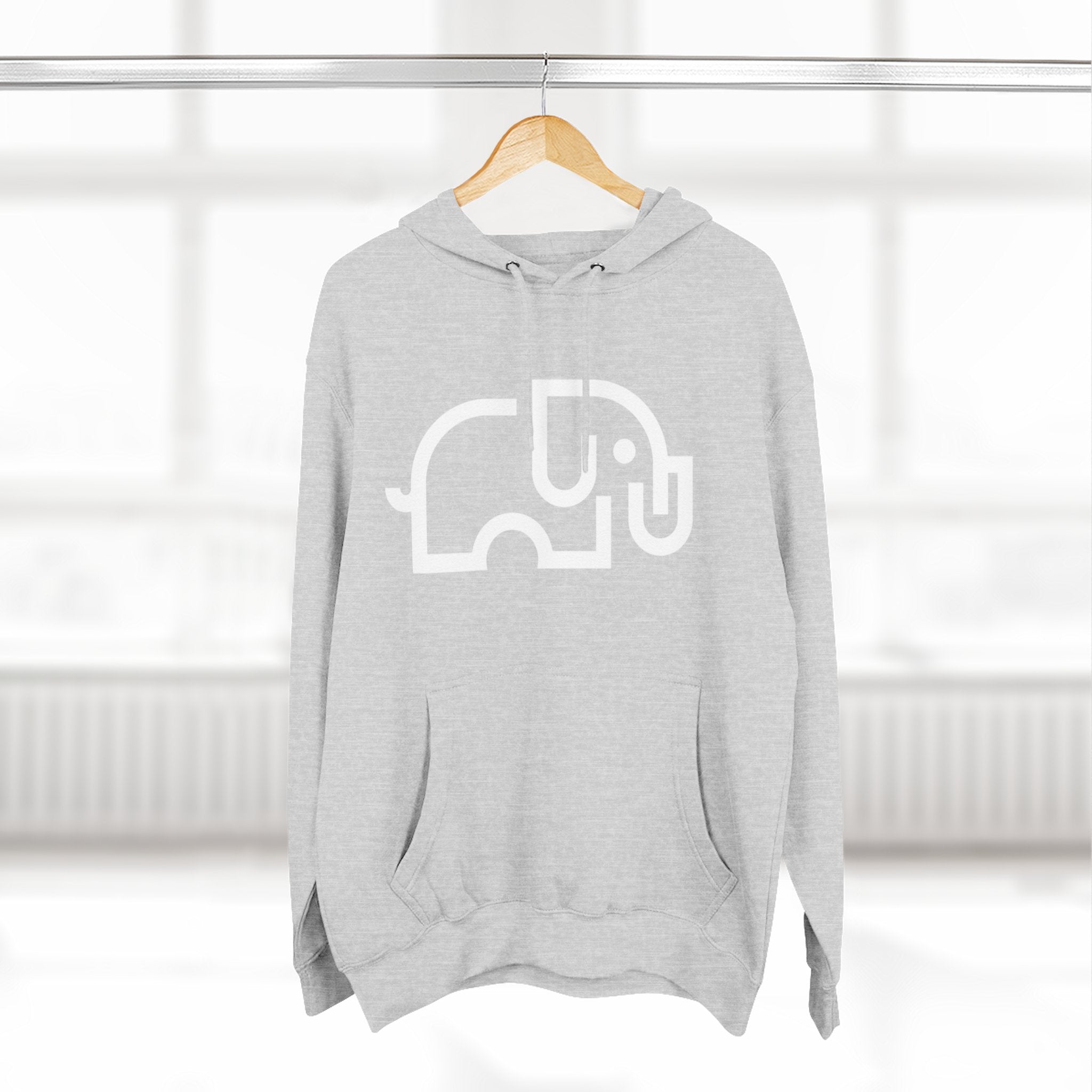 Relaxed-fit fleece pullover hoodie in Army Green with kangaroo pocket and adjustable drawstring hood