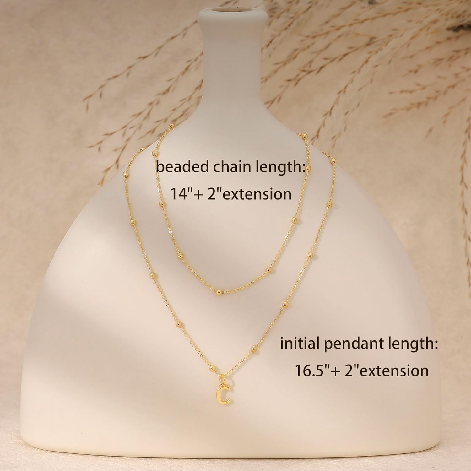 Layered Initial Necklaces for Women, Dainty Gold Letter Necklace Stack 14K Gold Plated Layering Gold Initial Necklace Set Simple Cute Personalized Name Necklace Gifts for Teen Women