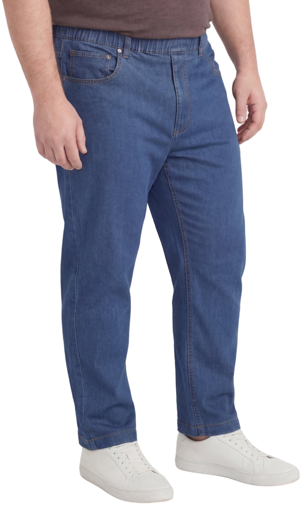 Lightweight Pull-On Jeans – Elastic Waist Denim & Twill