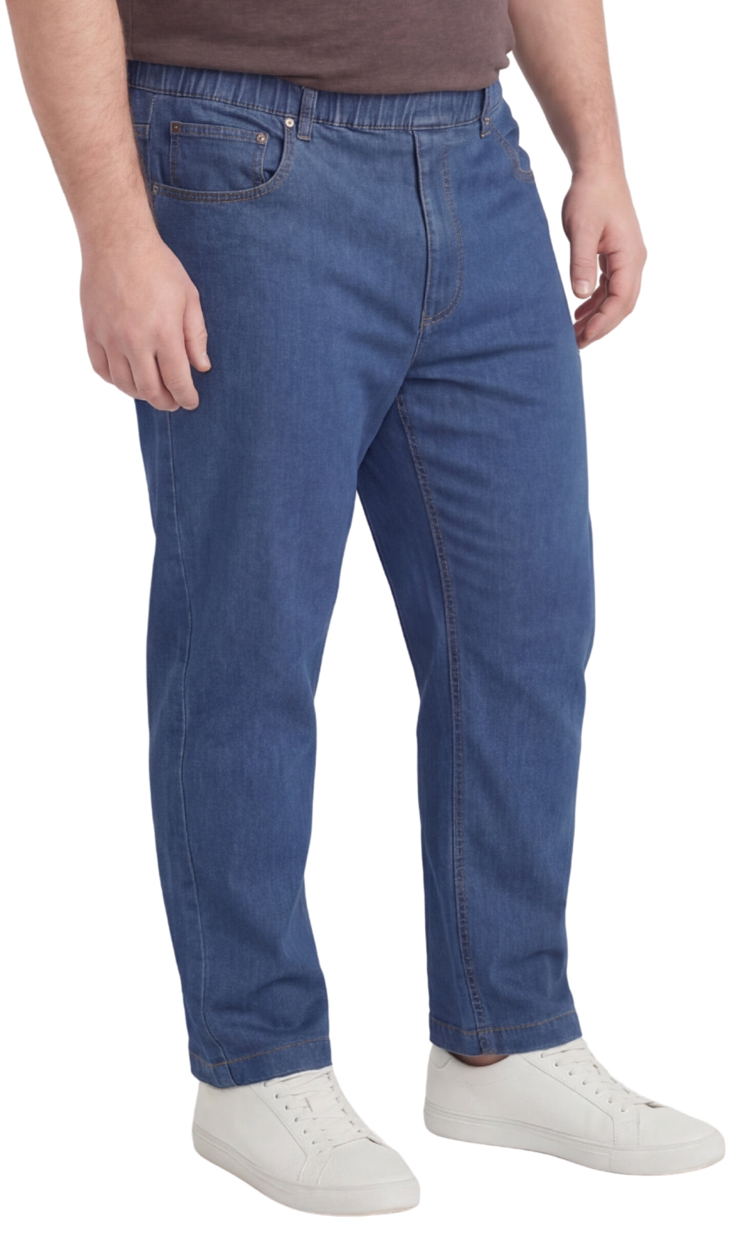 Lightweight Pull-On Jeans – Elastic Waist Denim & Twill
