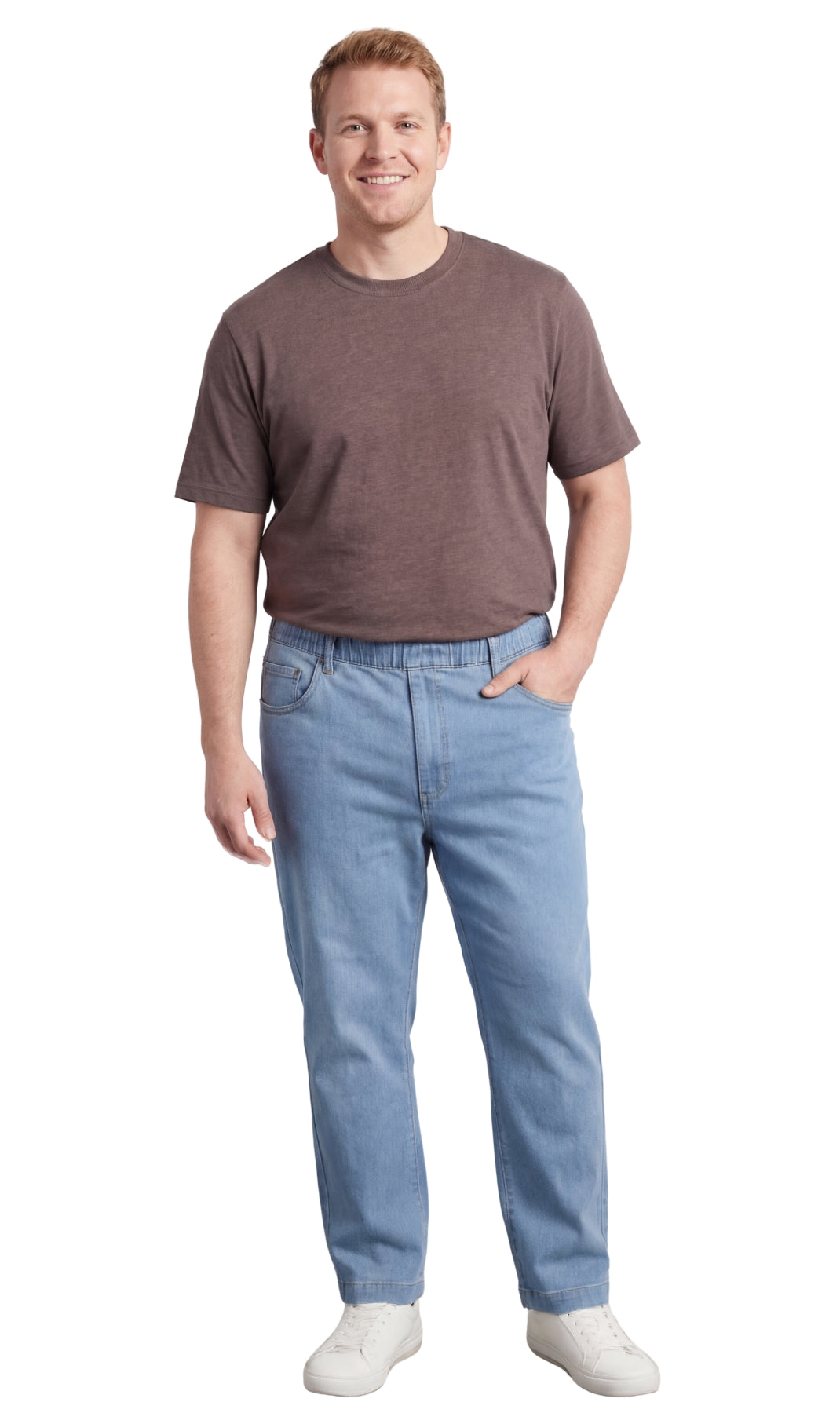 Lightweight Pull-On Jeans – Elastic Waist Denim & Twill