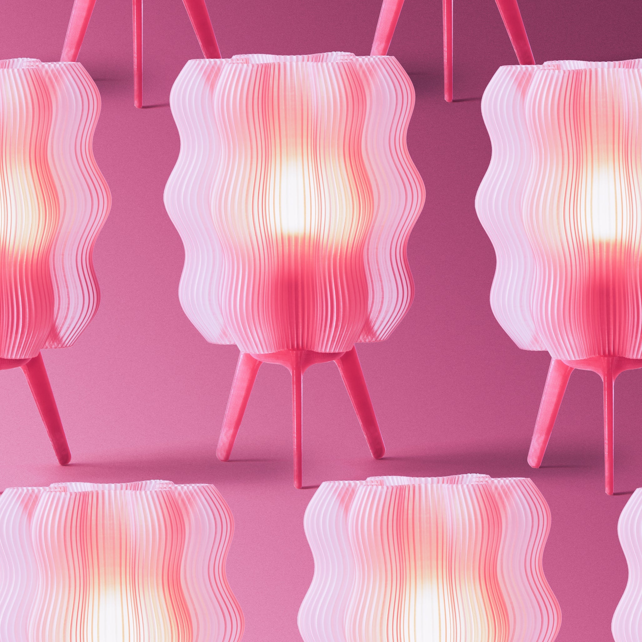 Wavy Sculptural Table Lamp | Recycled Plastic
