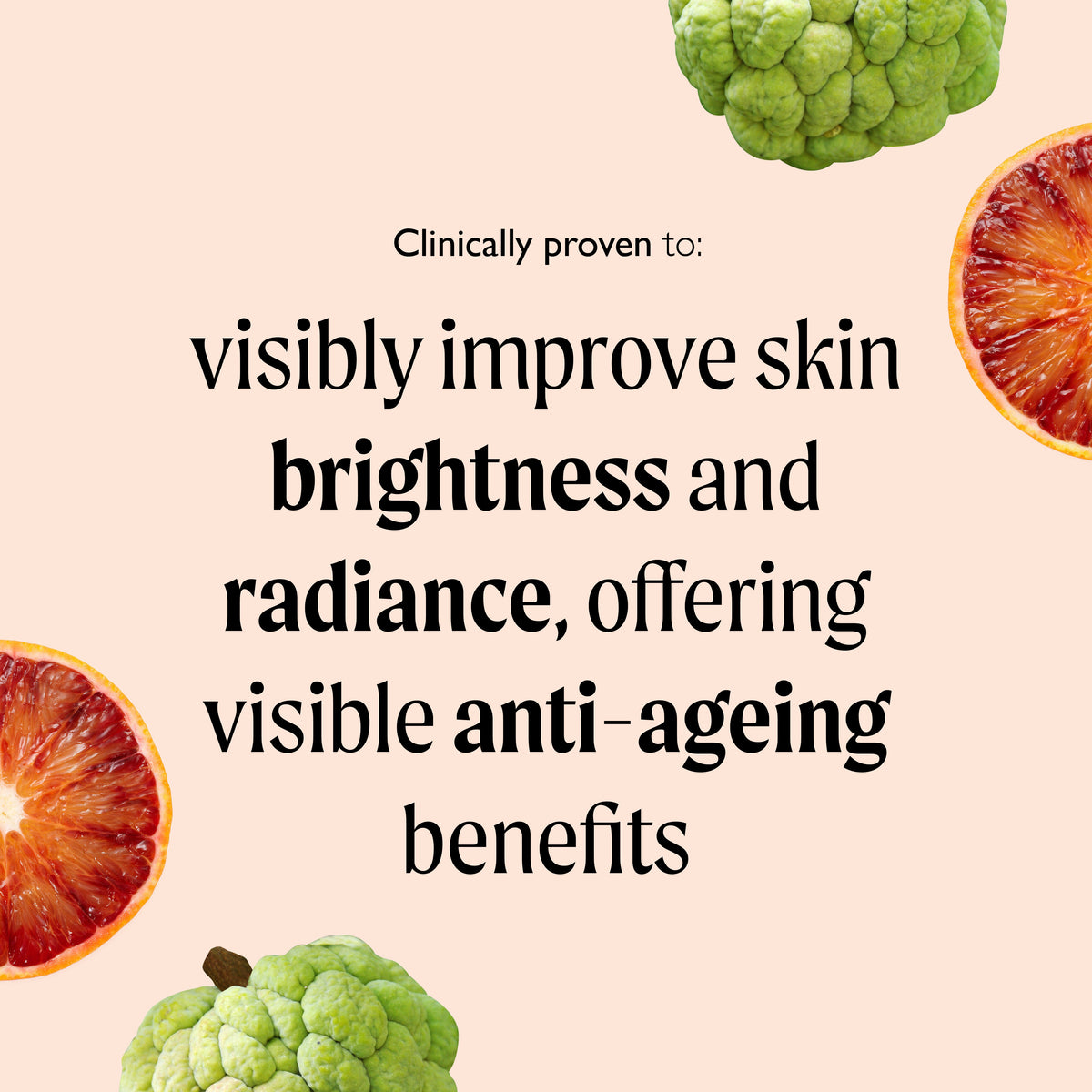 UpCircle Peptide Serum with Custard Apple and Blood Orange in a glass bottle, with a dropper and a skincare background
