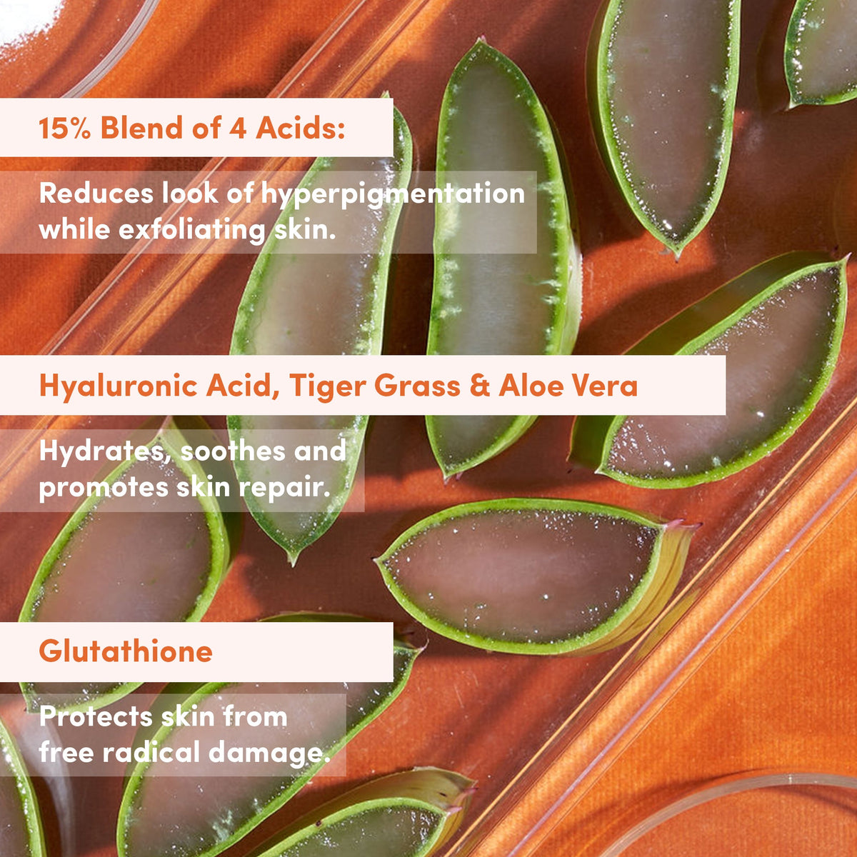 Lion Pose UNSPOTTED 4X Acid Jelly Night Serum in a glass bottle on a skincare counter