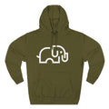 Relaxed-fit fleece pullover hoodie in Army Green with kangaroo pocket and adjustable drawstring hood