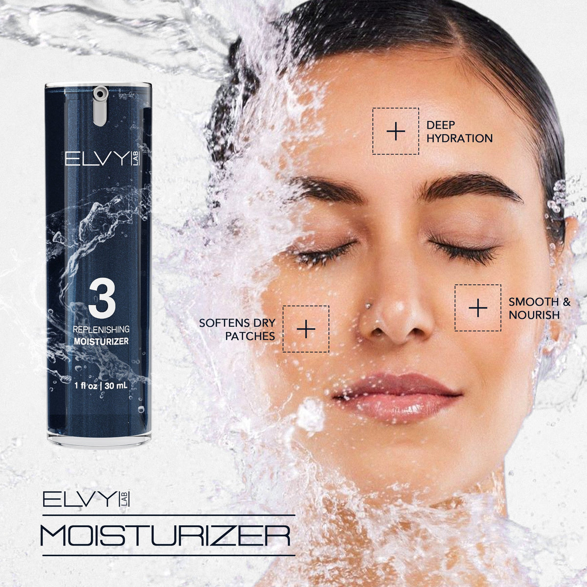 ELVY Lab The Regimen four-step men's daily skincare system kit with numbered products arranged in order