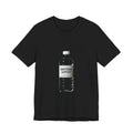 Unisex black Bella+Canvas graphic tee with Emotional Support Water Bottle print, shown flat lay, sizes S to 3XL