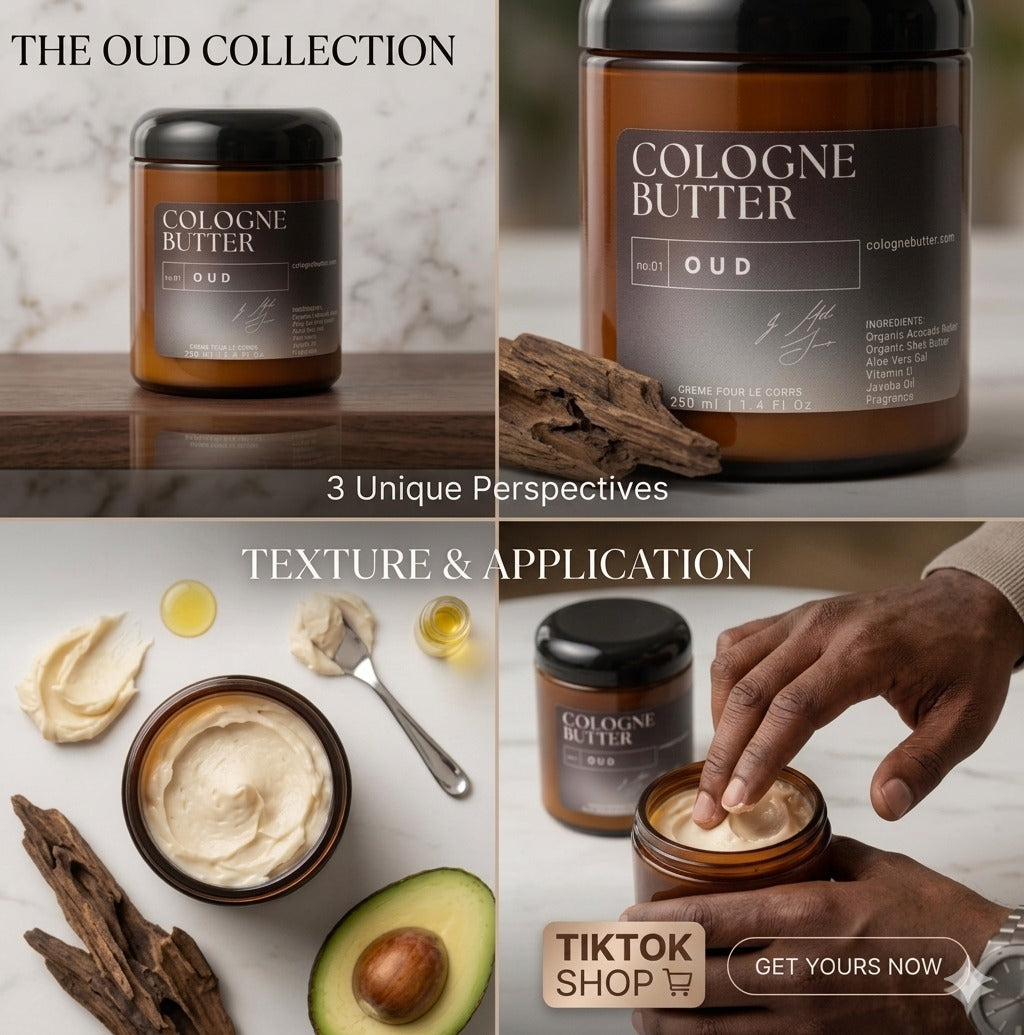 Oud fragrance body butter in a luxurious, creamy texture