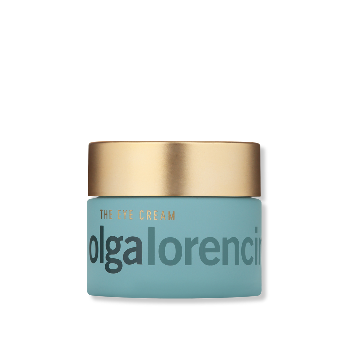 Olga Lorencin Skincare The Eye Cream 0.5 oz jar with Master Blend peptide and niacinamide formula on a neutral background