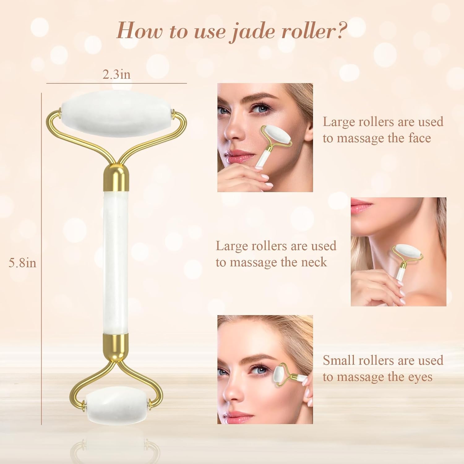 Gua Sha Facial Massage Tool & Jade Roller Set, Facial Massager for Face, Neck, Back, Arms, Legs, Eye,Spa Gifts for Women Gua Sha Facial Massager Reduce Puffiness and Improve Wrinkles