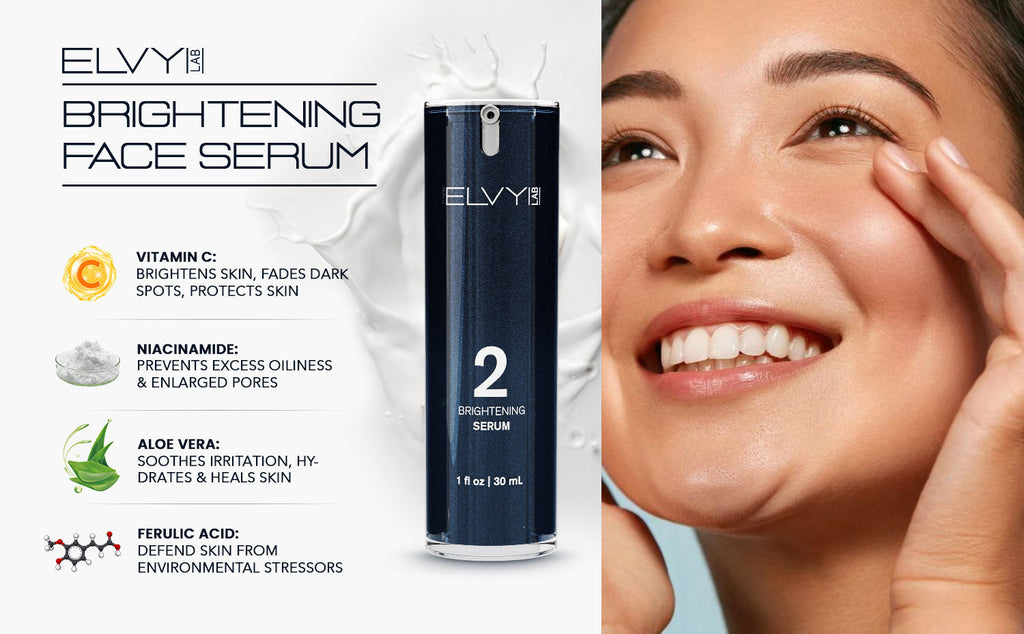 ELVY Lab The Regimen four-step men's daily skincare system kit with numbered products arranged in order