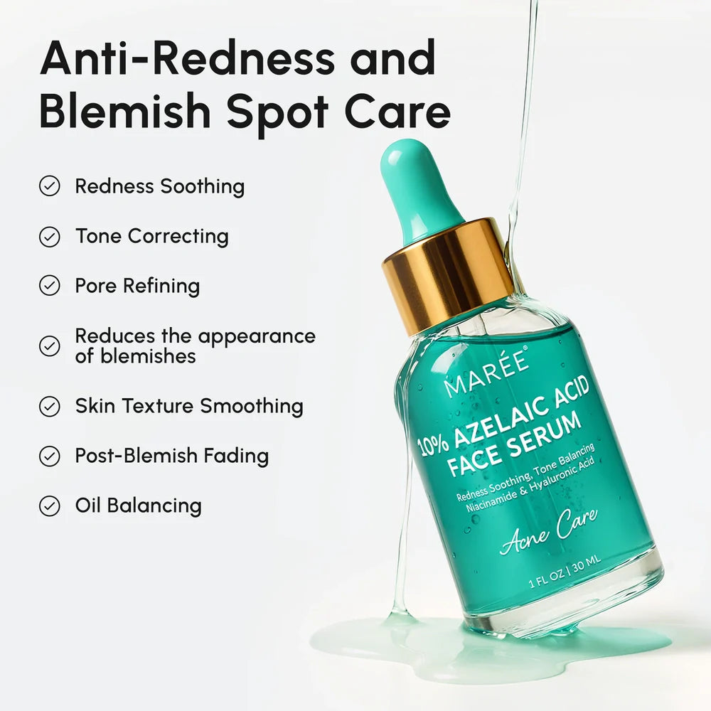 Marée azelaic acid serum bottle against a clean neutral background, a lightweight redness-soothing treatment for sensitive skin