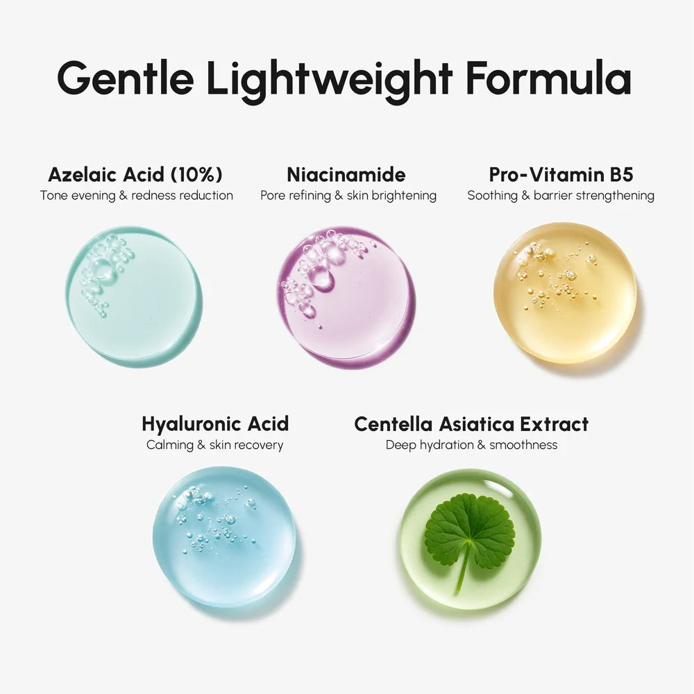 Marée azelaic acid serum bottle against a clean neutral background, a lightweight redness-soothing treatment for sensitive skin