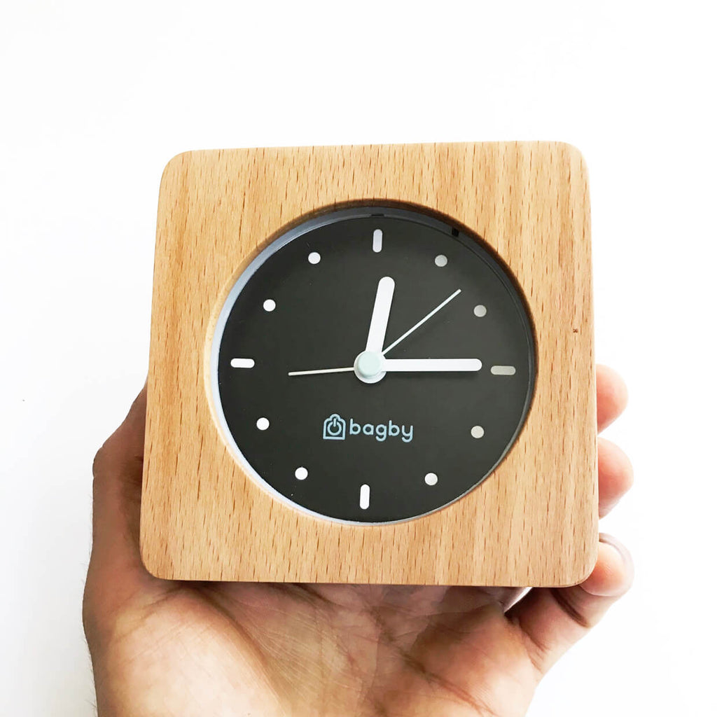 Bagby Minimalist Silent Alarm Clock – Wood Frame
