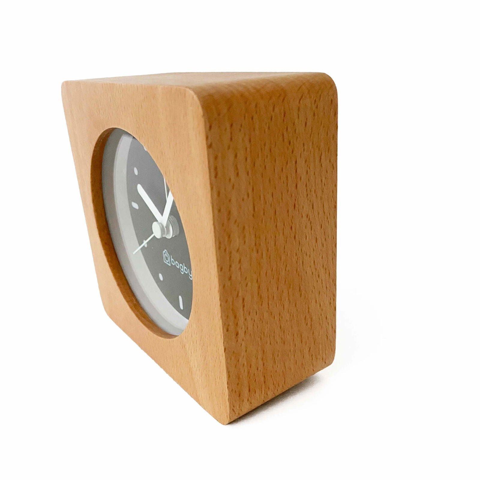 Bagby Minimalist Silent Alarm Clock – Wood Frame