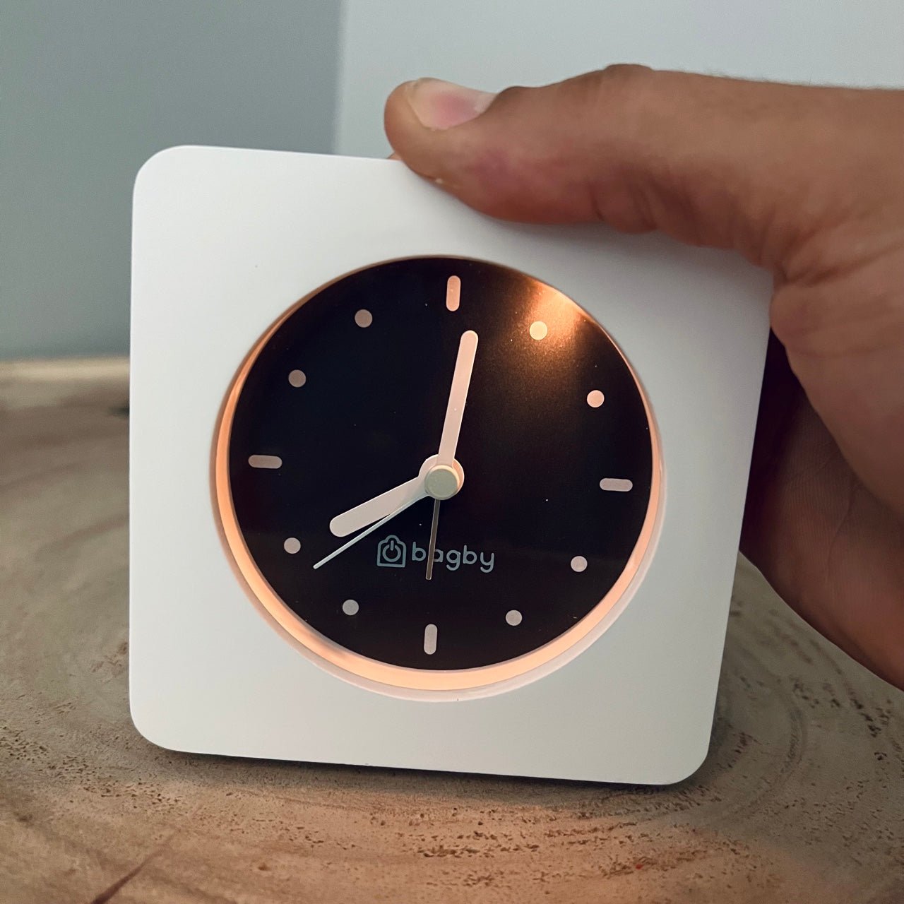 Bagby Minimalist Silent Alarm Clock – Wood Frame