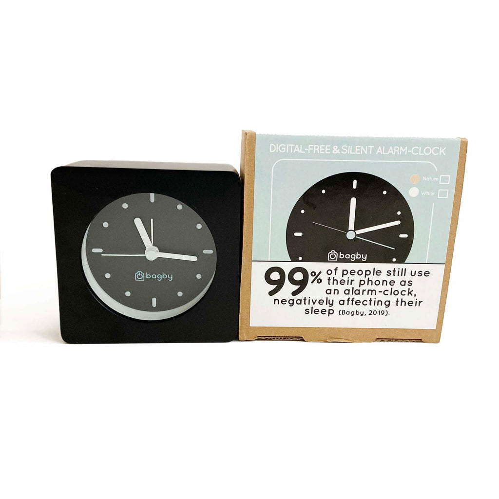 Bagby Minimalist Silent Alarm Clock – Wood Frame