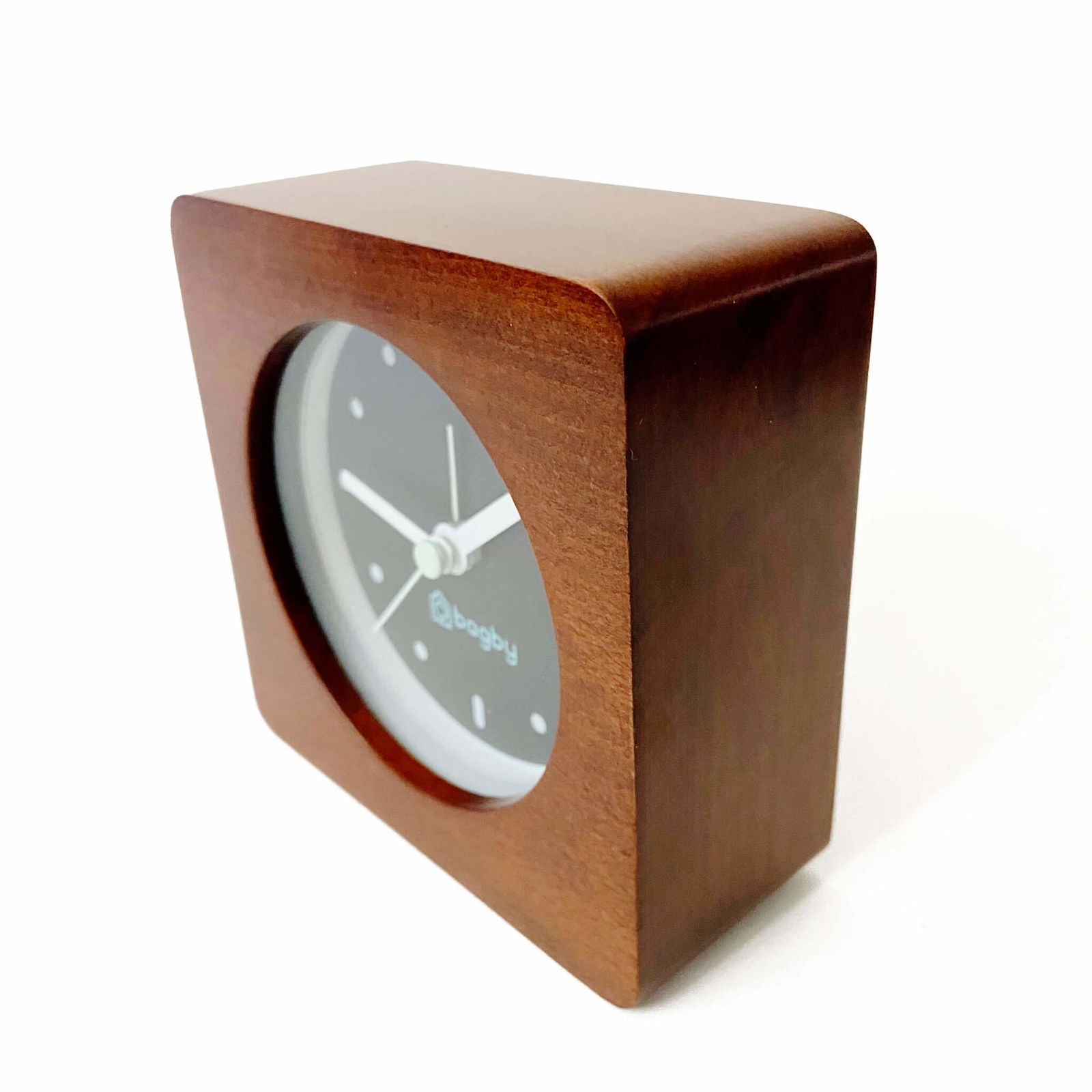 Bagby Minimalist Silent Alarm Clock – Wood Frame
