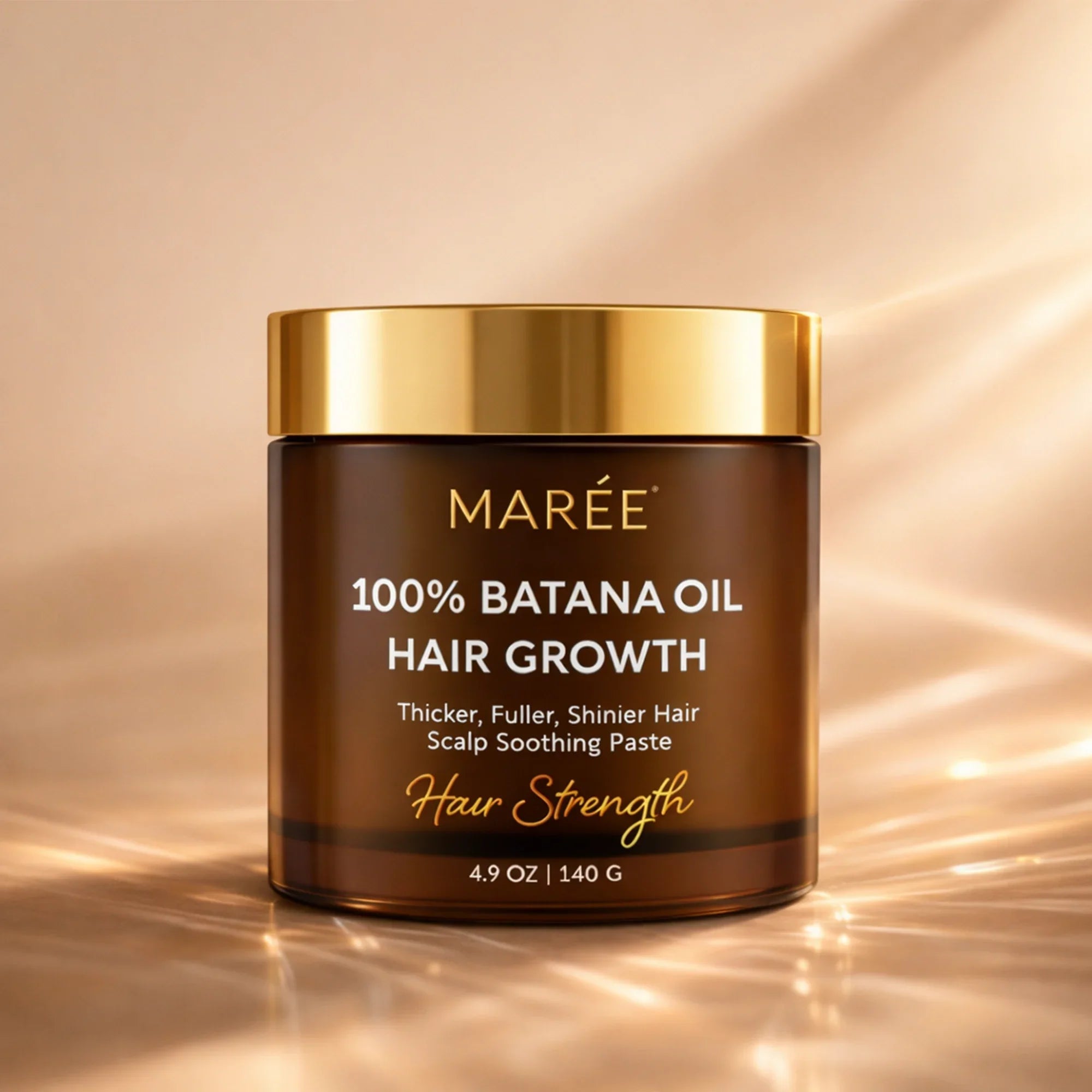 Marée Batana Hair Growth Paste jar with natural plant oil formula for hair growth and scalp health