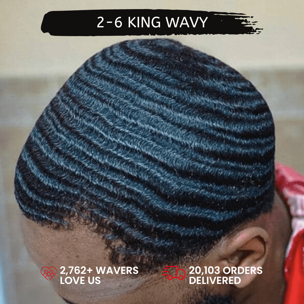 Jar of 26 King Wavy Merch pomade with natural oil ingredients for 360 waves and scalp care