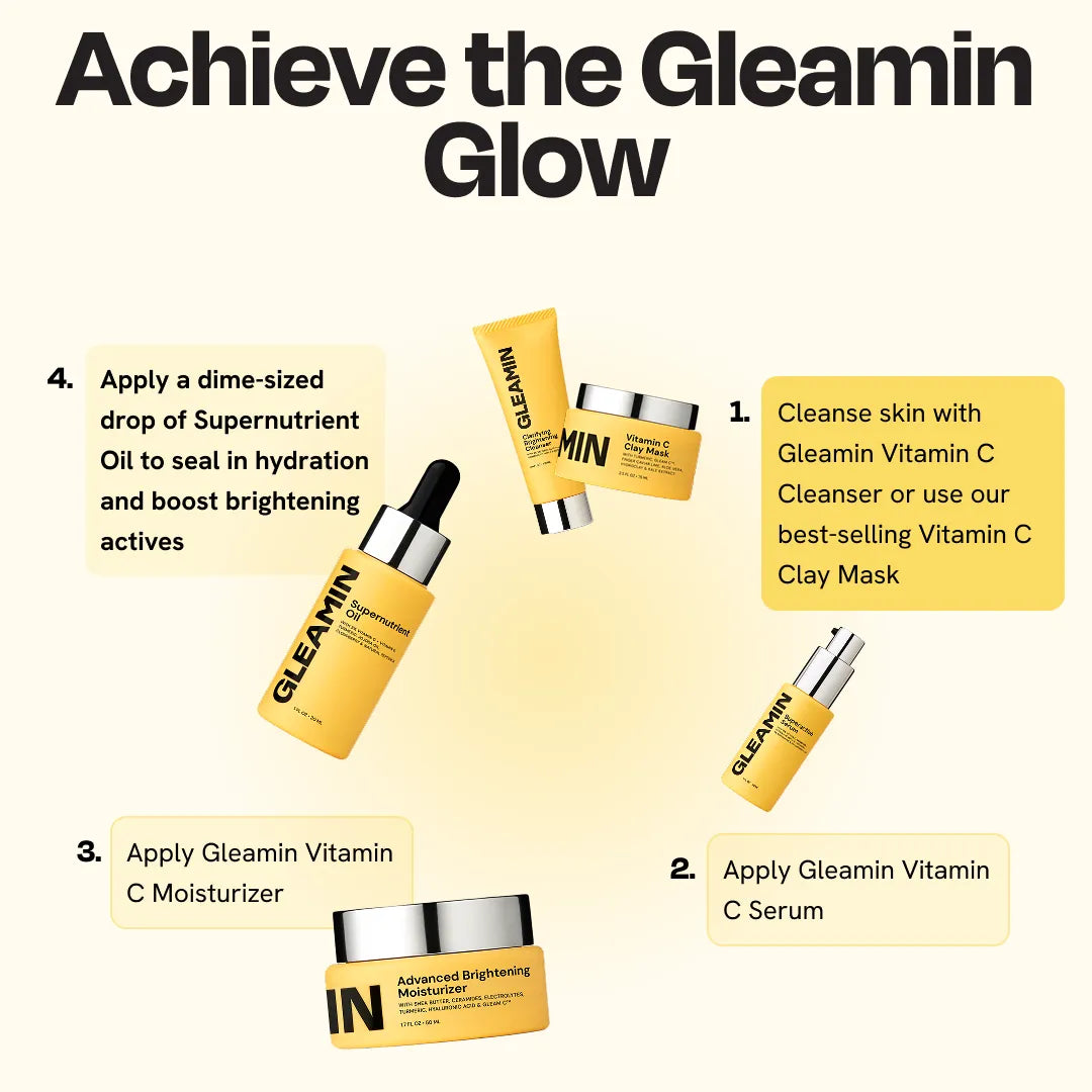 Vitamin C clay mask in jar with turmeric-toned formula, shown with Australian botanical ingredients on a clean white surface