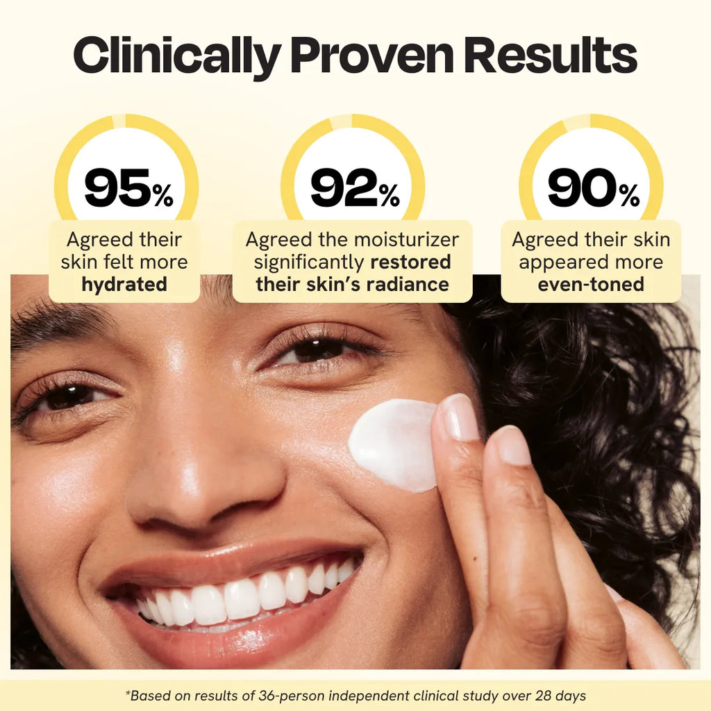 Advanced brightening daily moisturizer with Vitamin C and Hyaluronic Acid in minimalist packaging