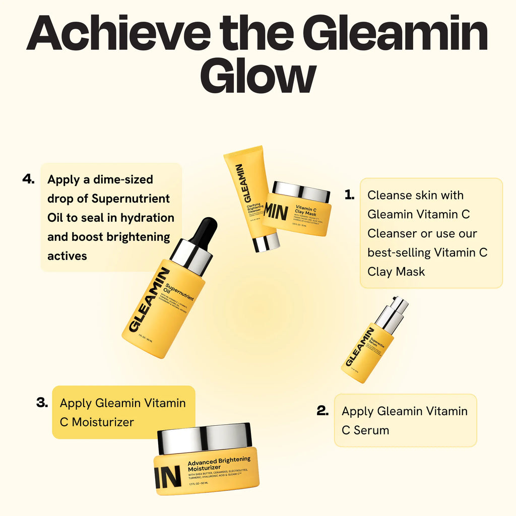 Advanced brightening daily moisturizer with Vitamin C and Hyaluronic Acid in minimalist packaging
