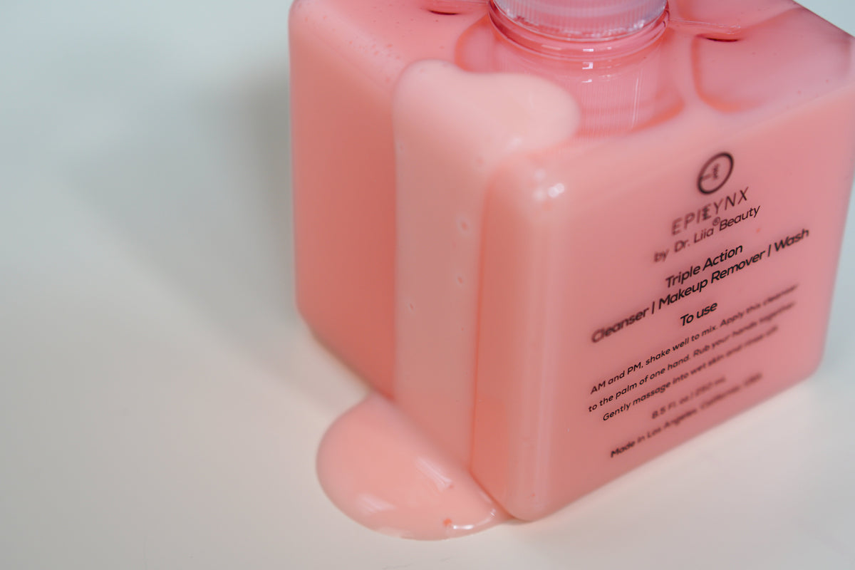 EpiLynx hydrating aloe and cucumber seed oil face wash bottle for sensitive and dry skin