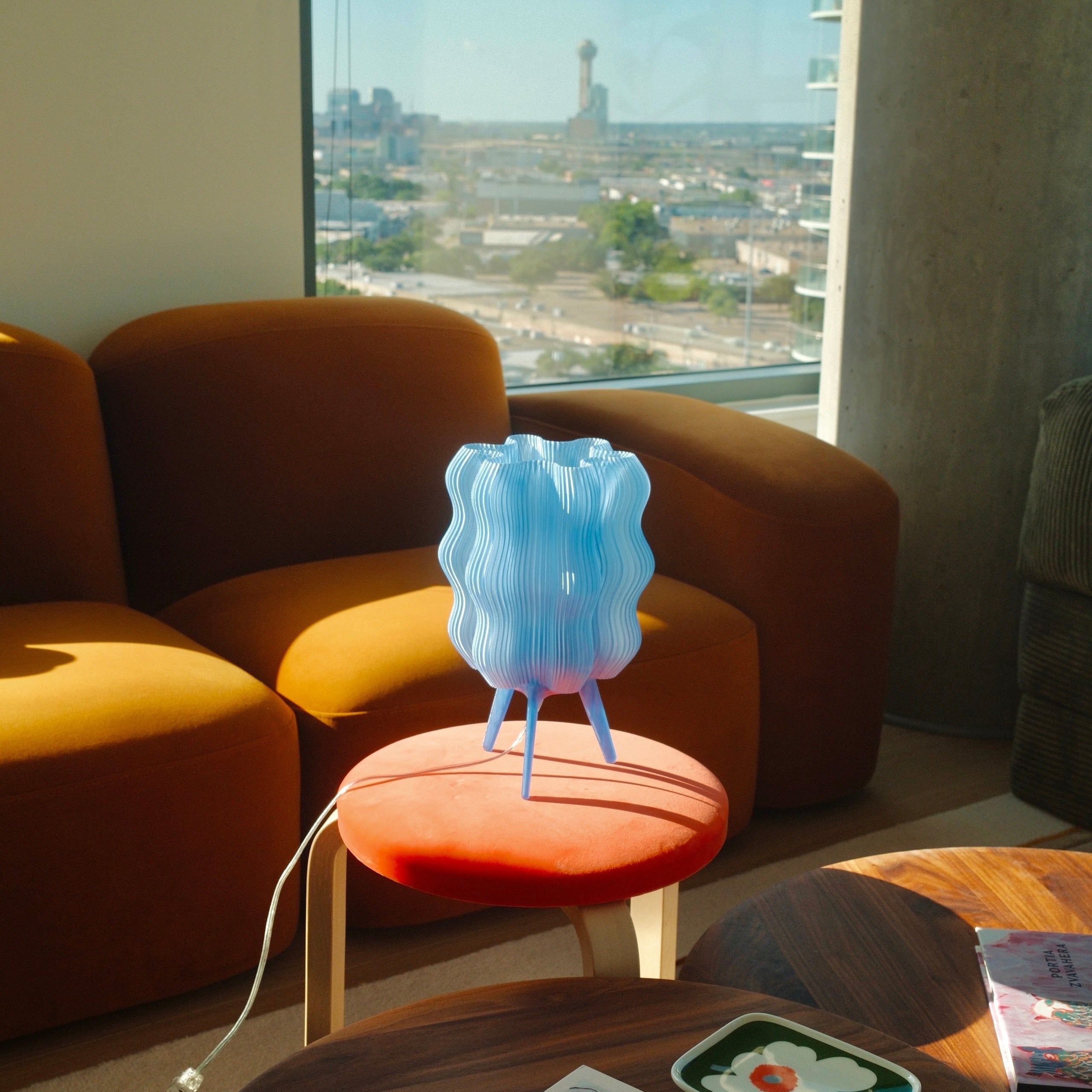 Wavy Sculptural Table Lamp | Recycled Plastic