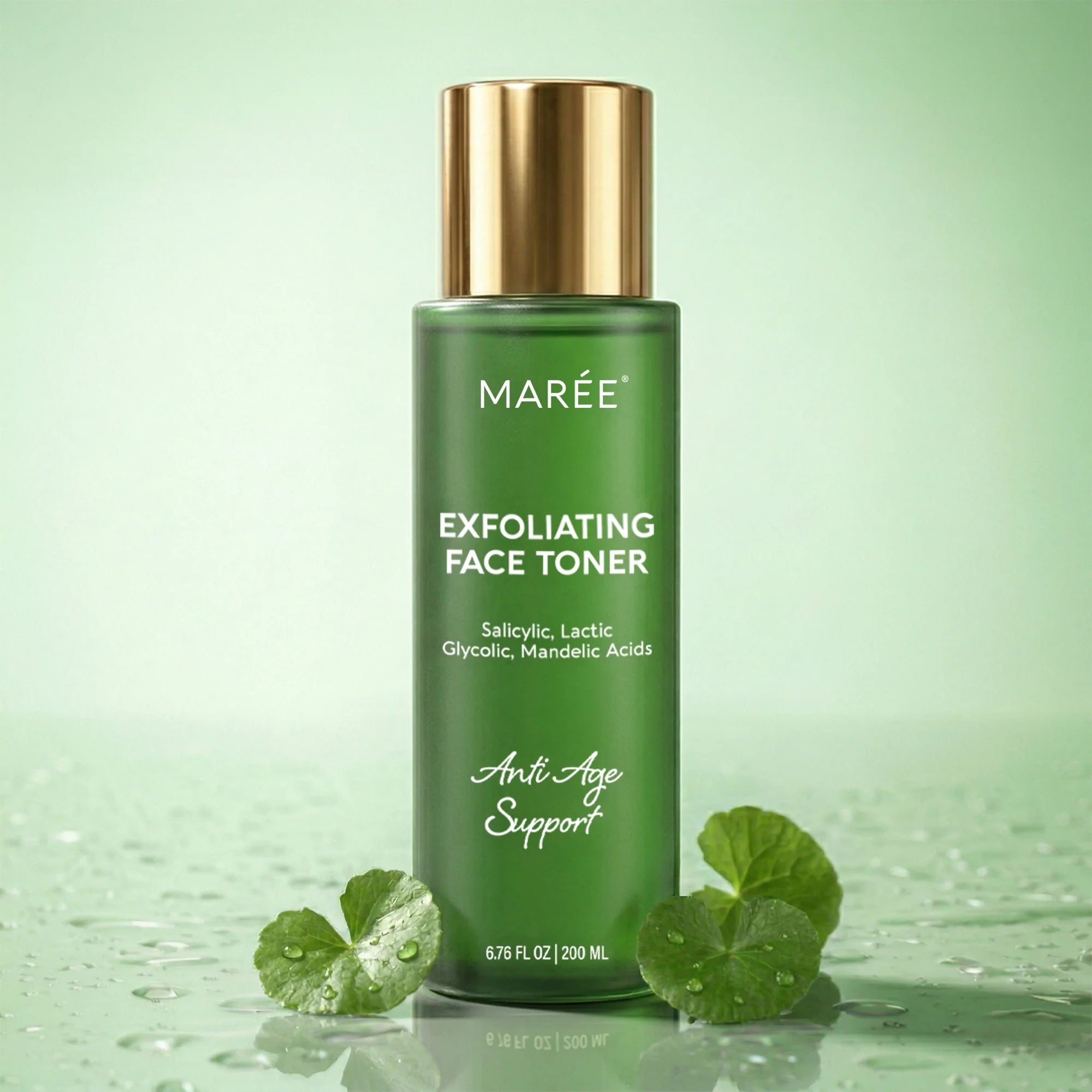 Marée Daily Glow Exfoliating Toner bottle on a clean surface, water-light acid toner for smooth glowing skin