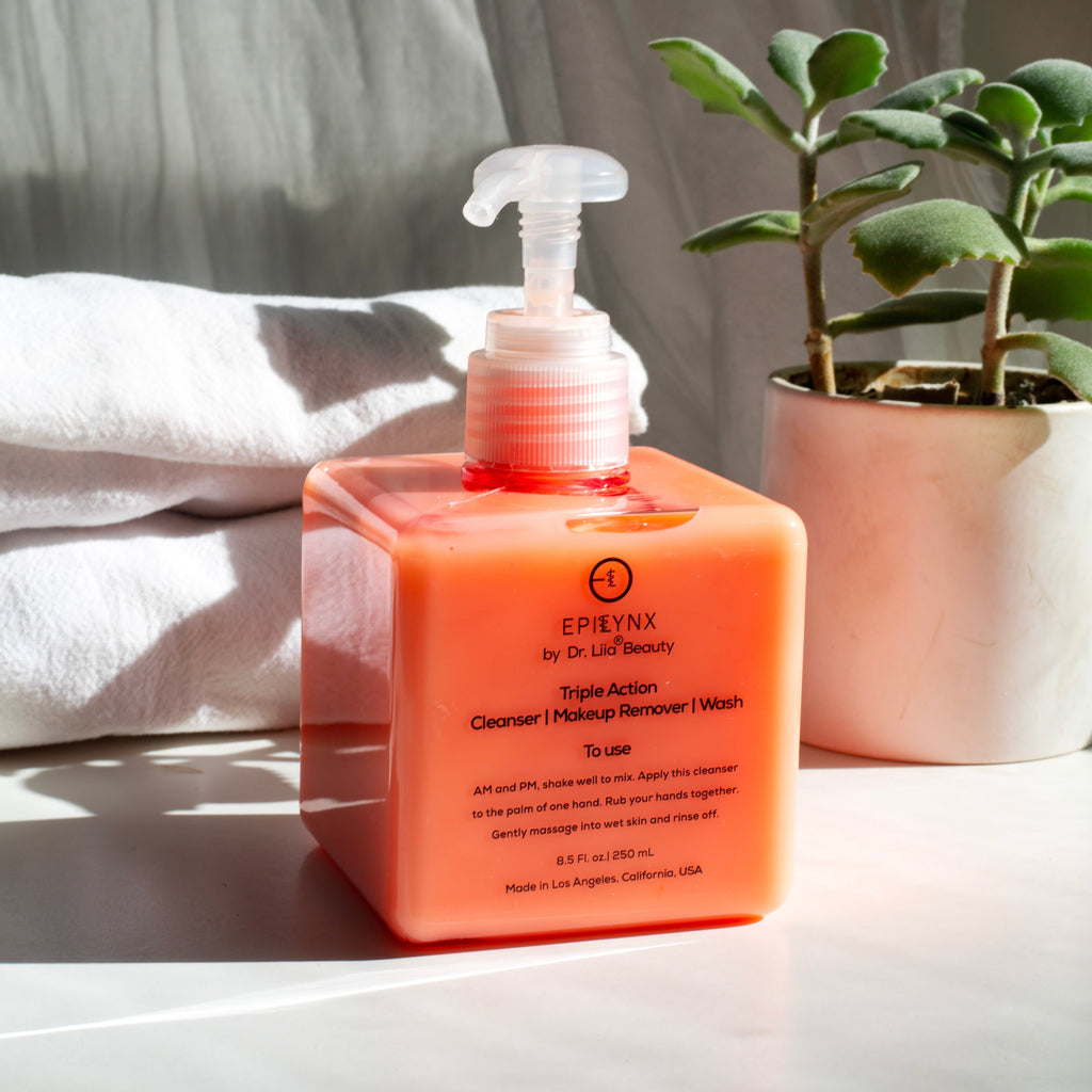 EpiLynx hydrating aloe and cucumber seed oil face wash bottle for sensitive and dry skin