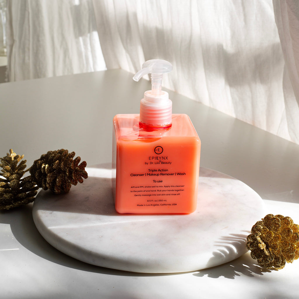 EpiLynx hydrating aloe and cucumber seed oil face wash bottle for sensitive and dry skin