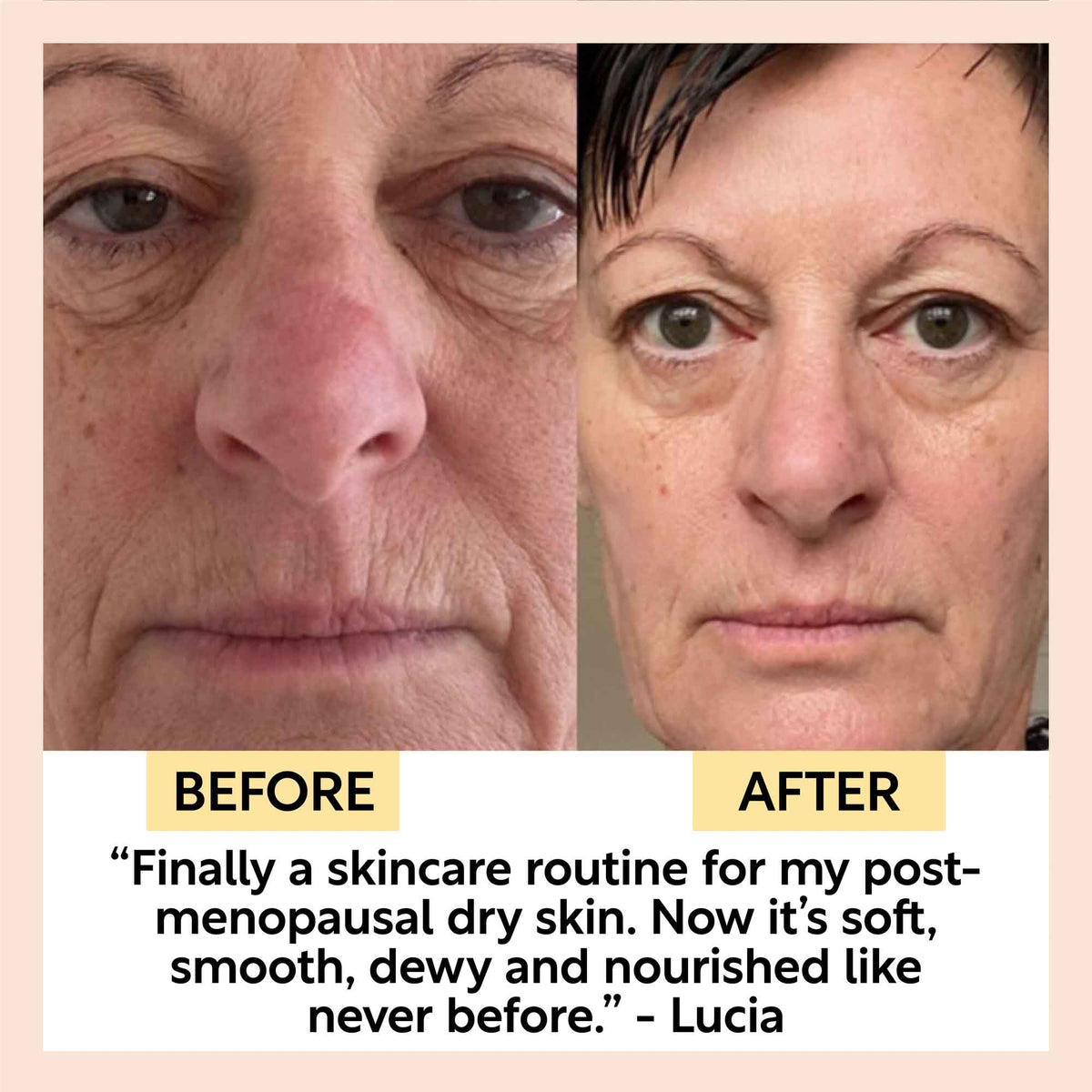 UpCircle eye cream in a glass jar with aluminium lid, showing coffee oil and hyaluronic acid formula for dark circles