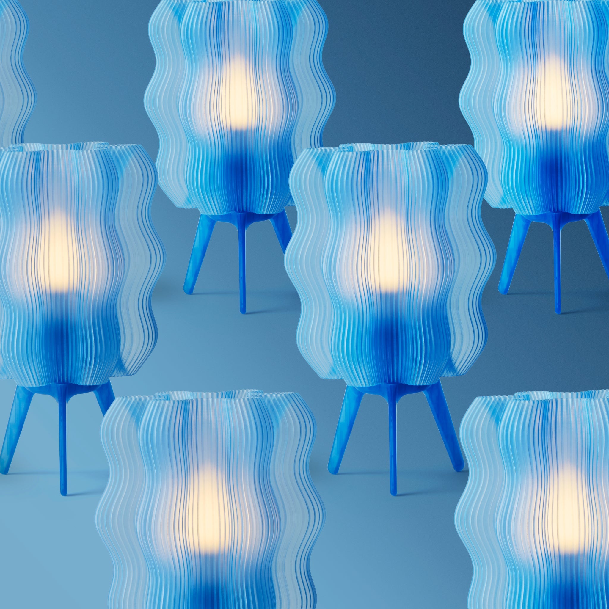 Wavy Sculptural Table Lamp | Recycled Plastic