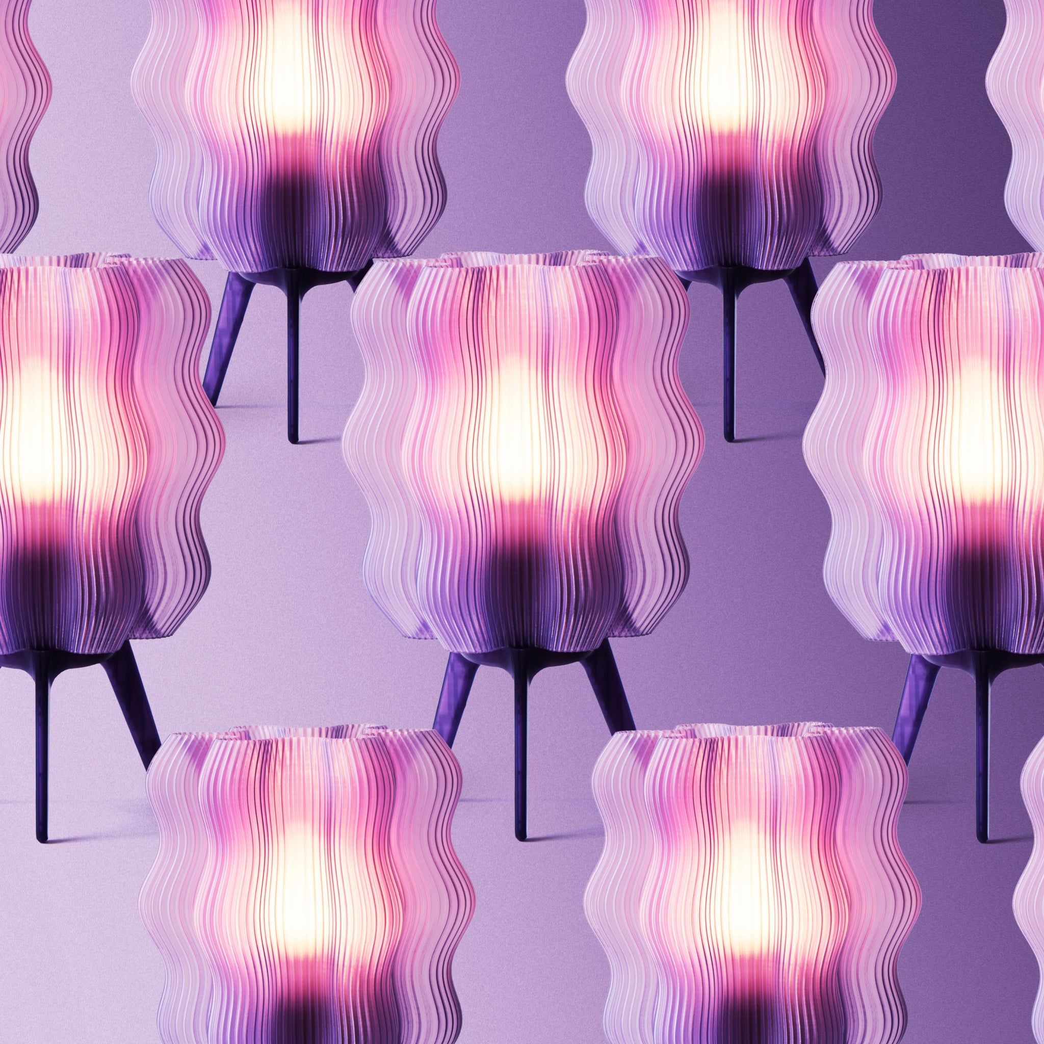 Wavy Sculptural Table Lamp | Recycled Plastic