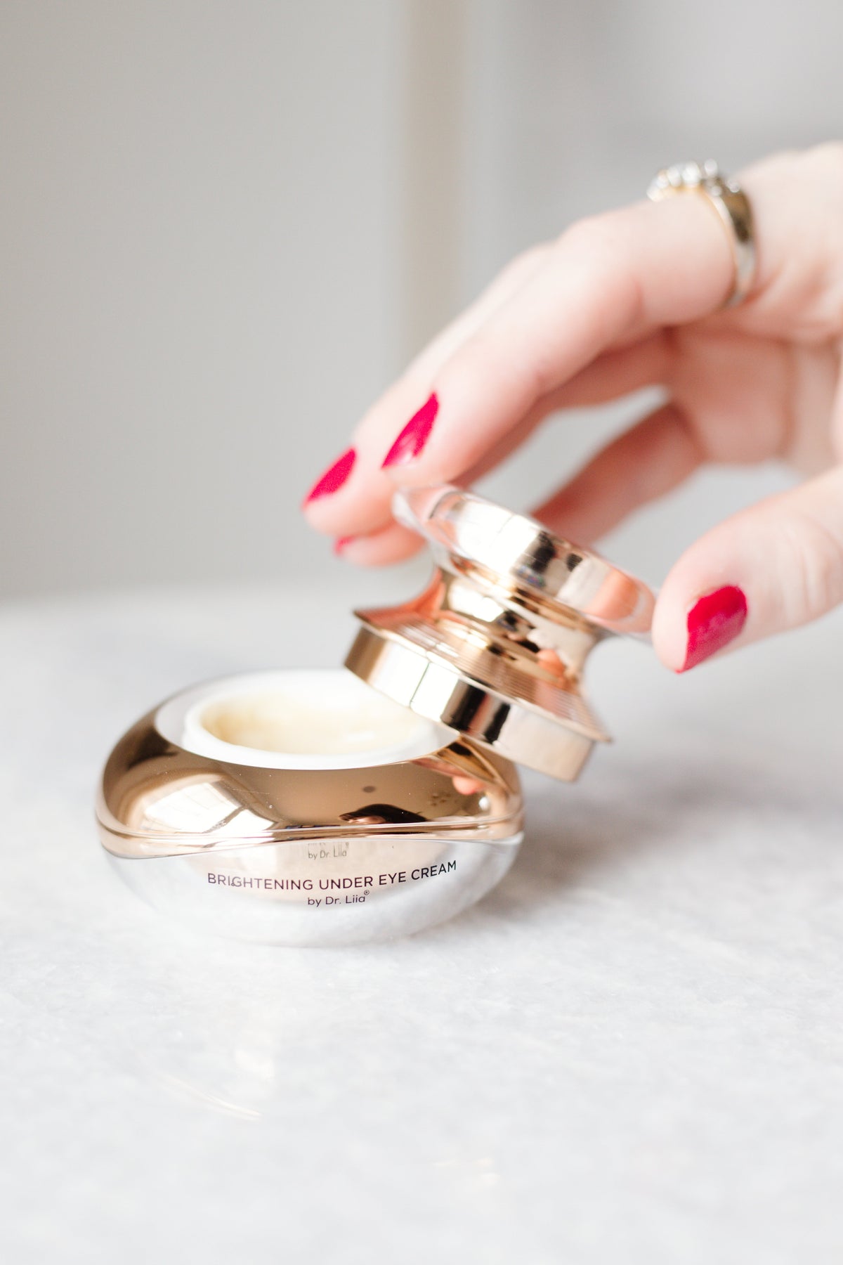 EpiLynx peptide eye cream tube on a clean white surface, hypoallergenic vegan under-eye treatment