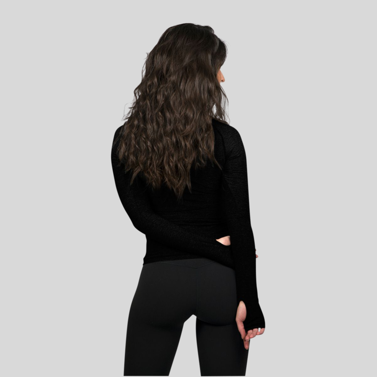Women's long-sleeve UPF 50+ sun shirt in lightweight Italian fabric with thumbholes, shown from front